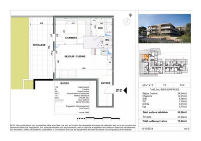 Appartement - 50 m² - 2 pièces