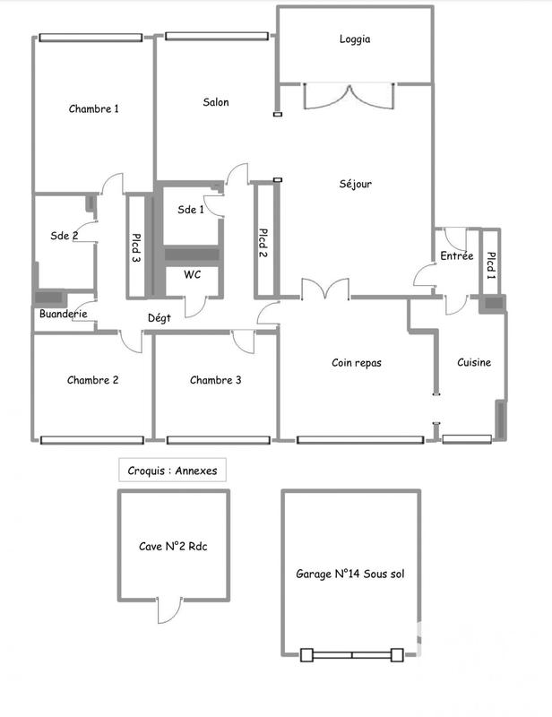 Appartement - 119 m² - 6 pièces