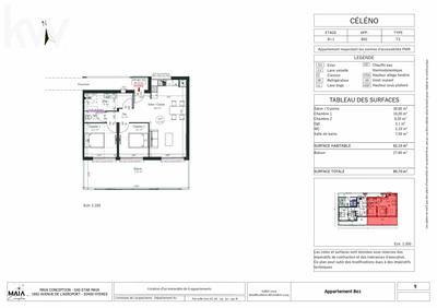 Appartement - 62 m² - 3 pièces