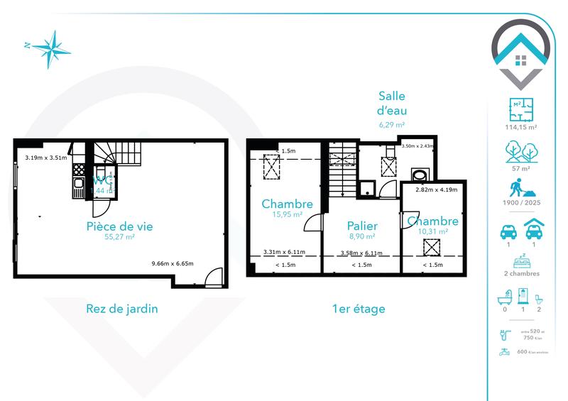 Maison - 114 m² - 5 pièces