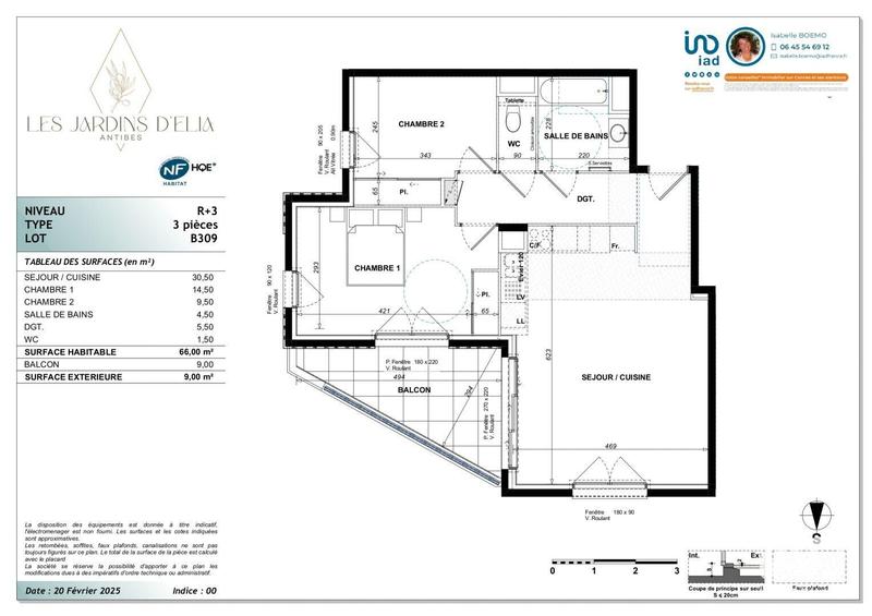 Appartement - 66 m² - 3 pièces