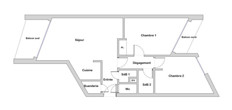 Appartement - 63 m² - 3 pièces