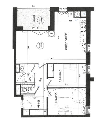 Appartement - 68 m² - 3 pièces