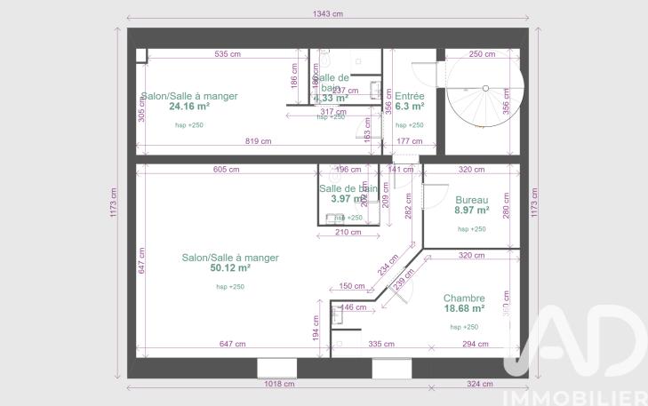 Loft - 240 m² - 3 pièces