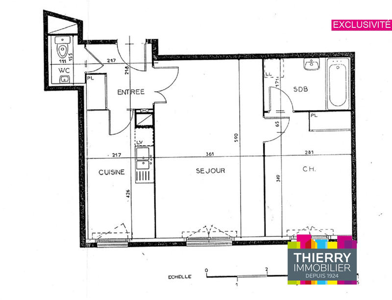 Appartement - 52 m² - 2 pièces