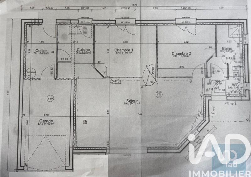 Maison - 73 m² - 3 pièces