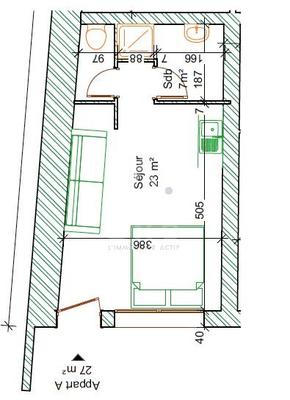 Appartement - 30 m² - 1 pièce
