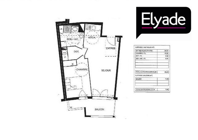 Appartement - 45 m² - 2 pièces