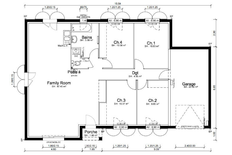 Maison - 101 m² - 5 pièces
