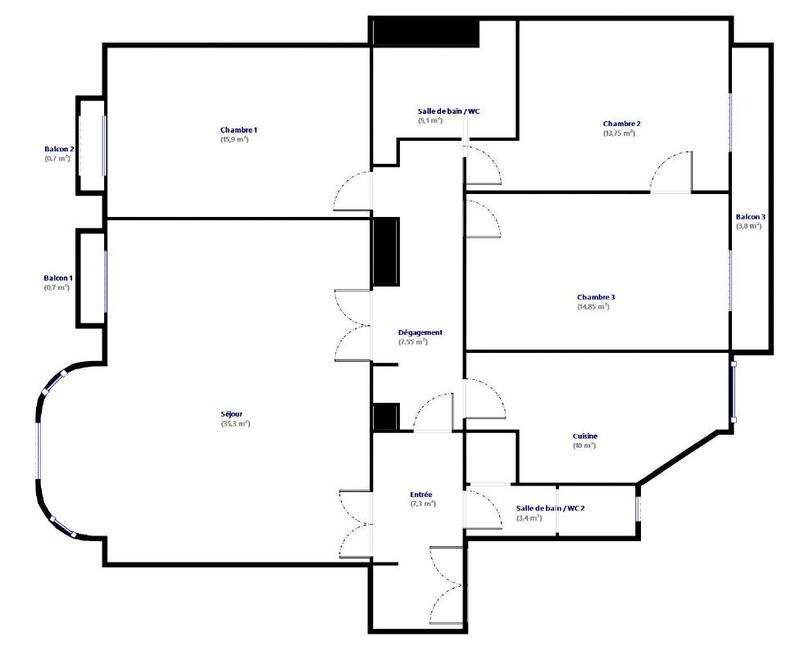 Appartement - 115 m² - 5 pièces