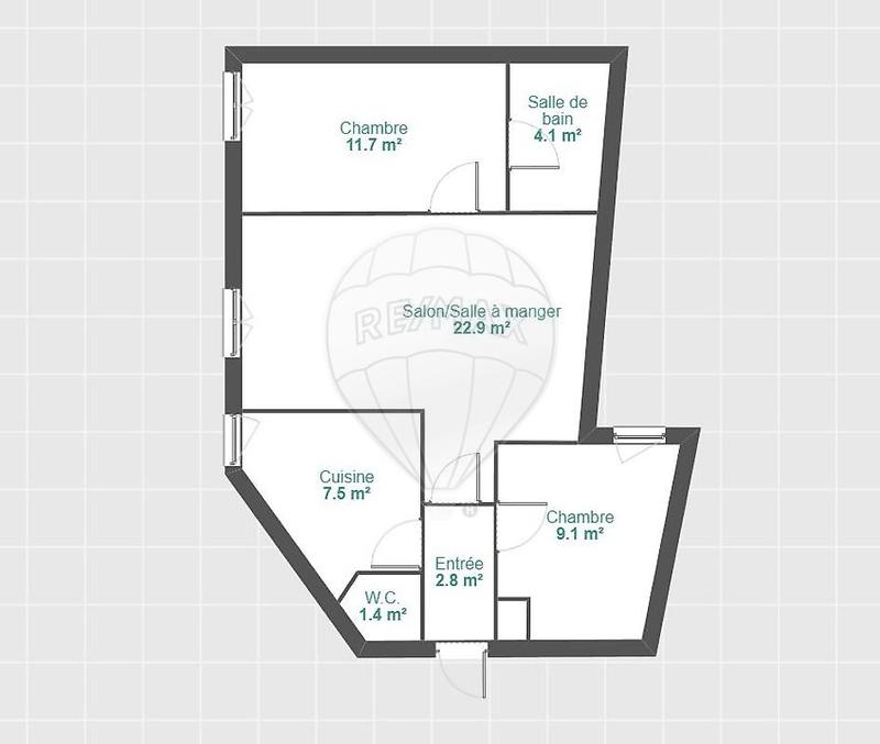 Appartement - 61 m² - 3 pièces