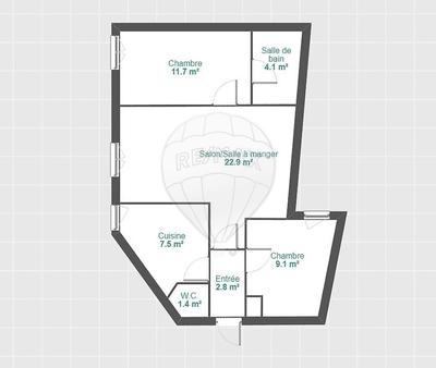 Appartement - 61 m² - 3 pièces