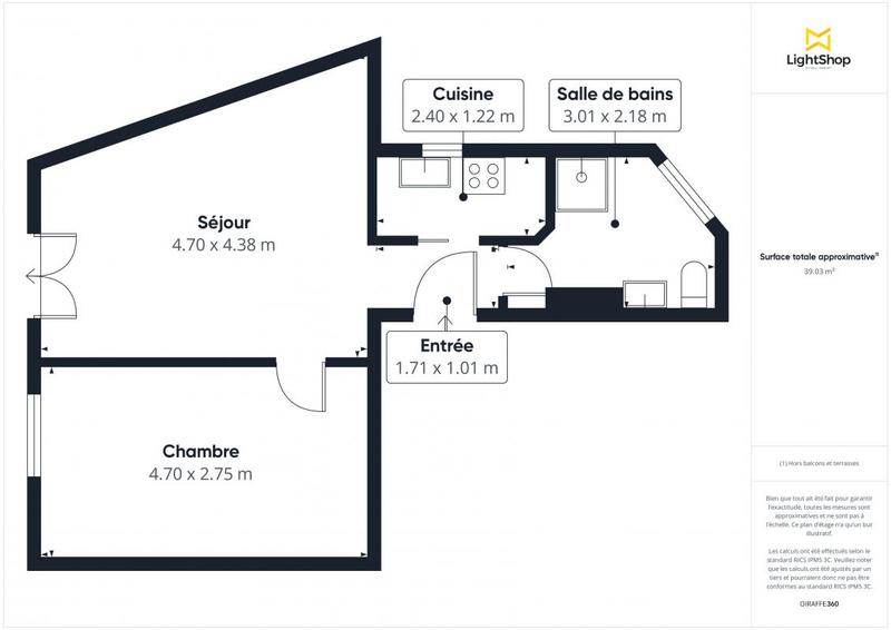Appartement - 40 m² - 2 pièces