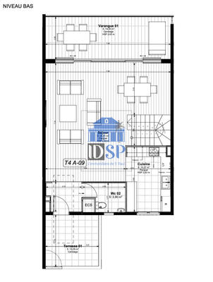 Duplex - 121 m² - 4 pièces