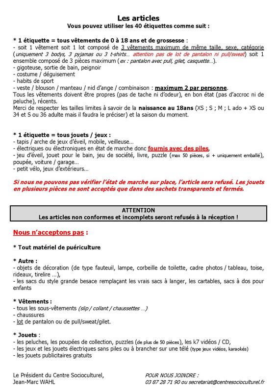 Bourse aux affaires d'enfants (vêtement et jouets)