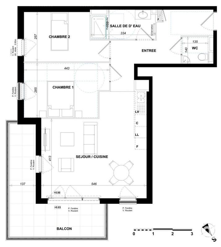Appartement - 64 m² - 3 pièces