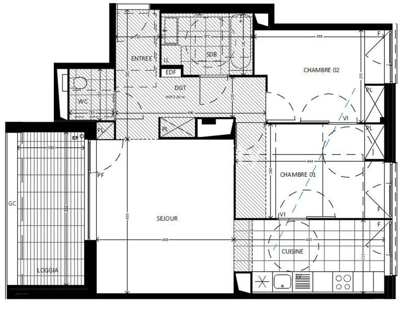 Appartement - 70 m² - 3 pièces