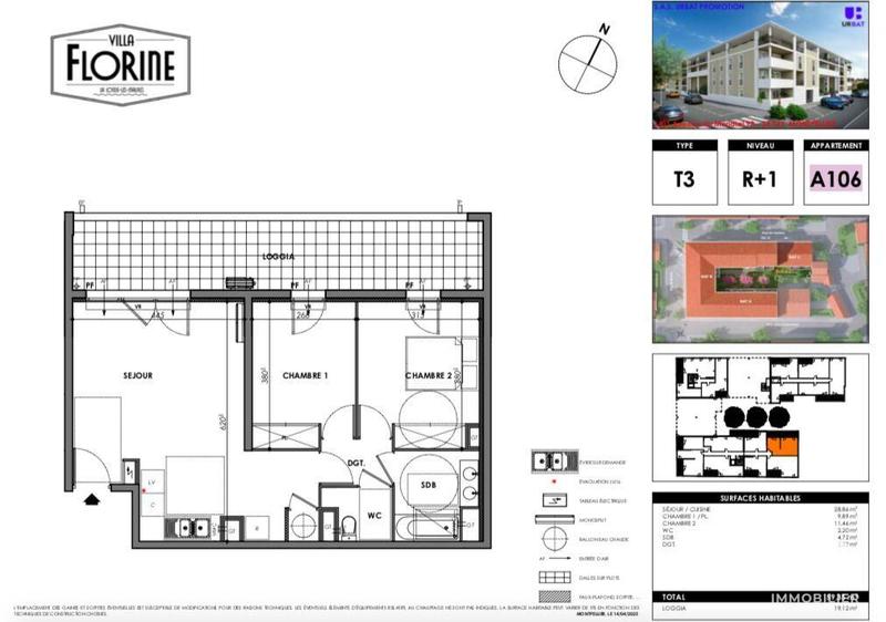 Appartement - 59 m² - 3 pièces