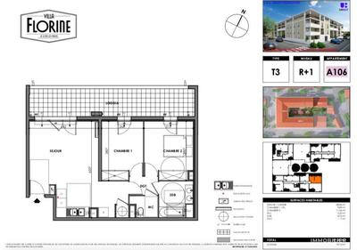 Appartement - 59 m² - 3 pièces