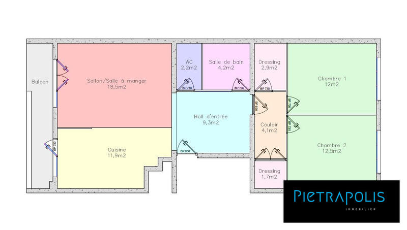 Appartement - 79 m² - 3 pièces