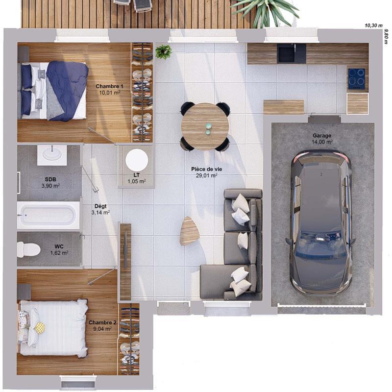 Maison - 58 m² - 4 pièces