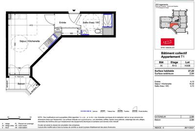 Appartement - 27 m² - 1 pièce