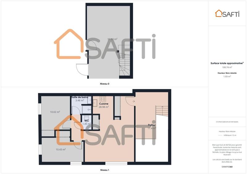Appartement - 57 m² - 3 pièces