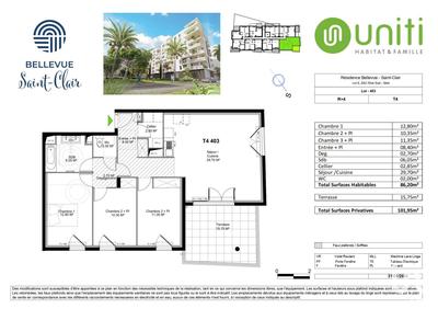 Appartement - 86 m² - 4 pièces