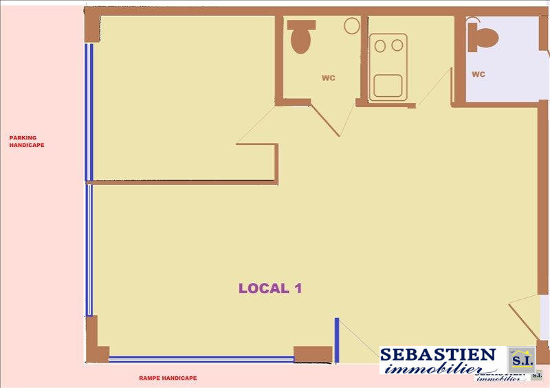 Local commercial - 46 m² - 4 pièces