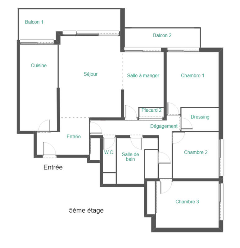 Appartement - 111 m² - 5 pièces