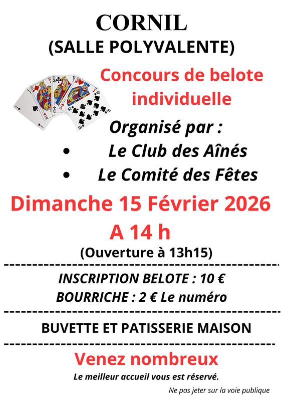 Concours de belote individuelle