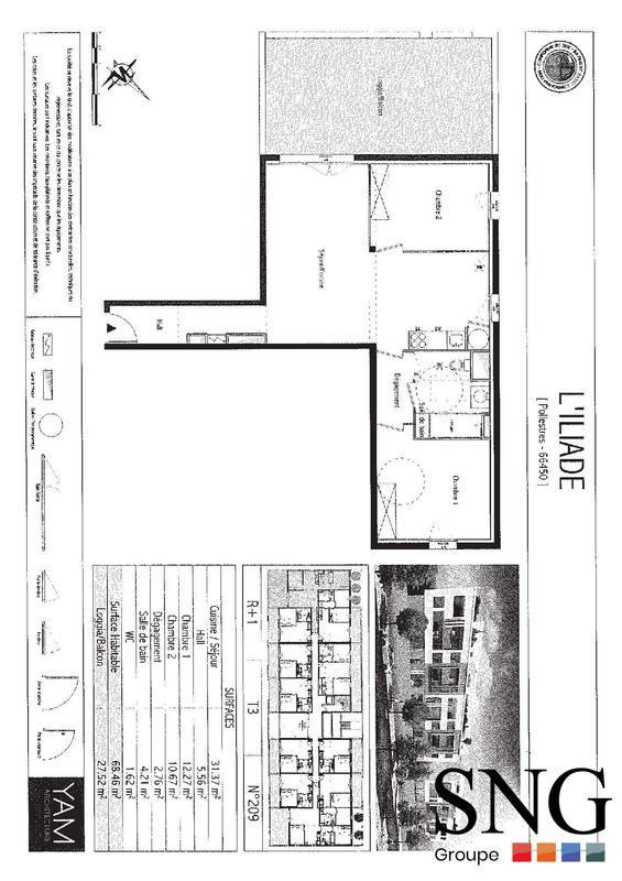 Appartement - 68 m² - 3 pièces