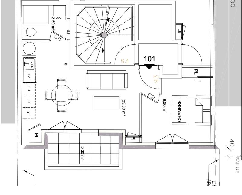 Appartement - 35 m² - 2 pièces