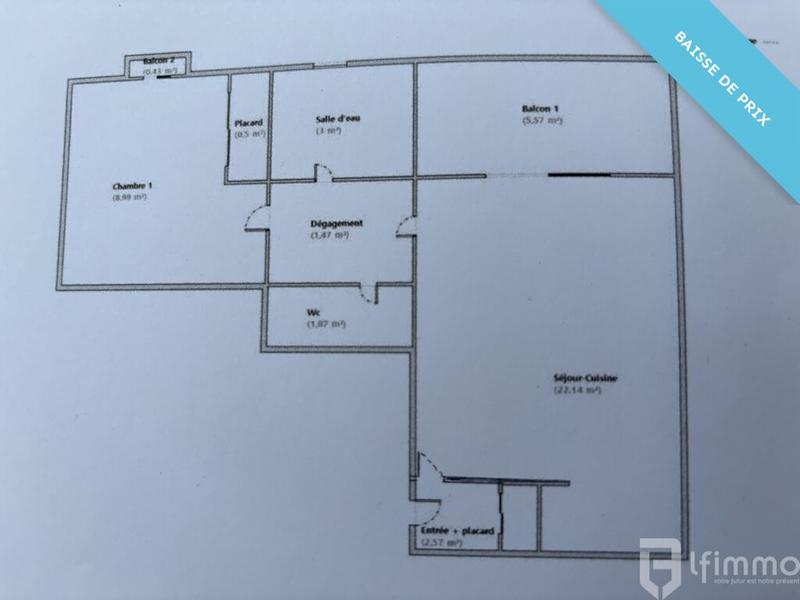 Appartement - 40 m² - 2 pièces