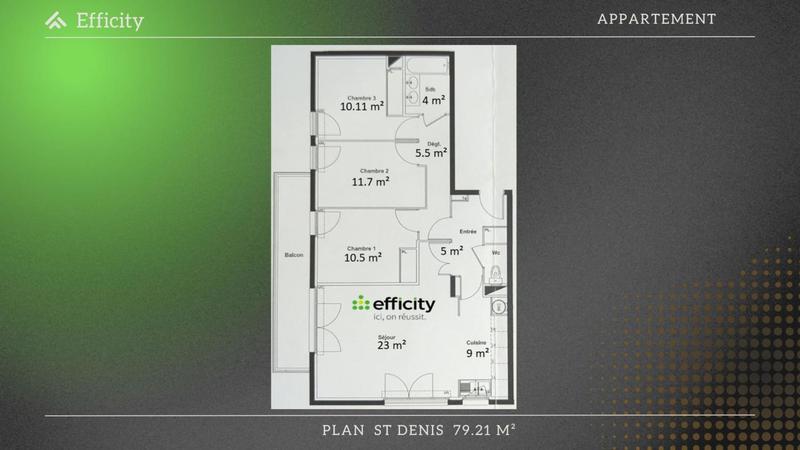 Appartement - 80 m² - 4 pièces