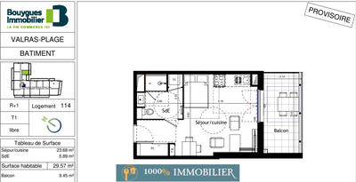 Appartement - 30 m² - 1 pièce