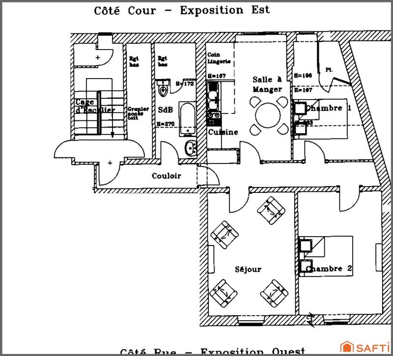 Appartement - 75 m² - 3 pièces