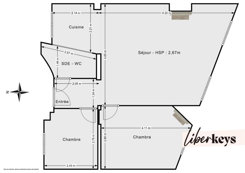 Appartement - 50 m² - 3 pièces