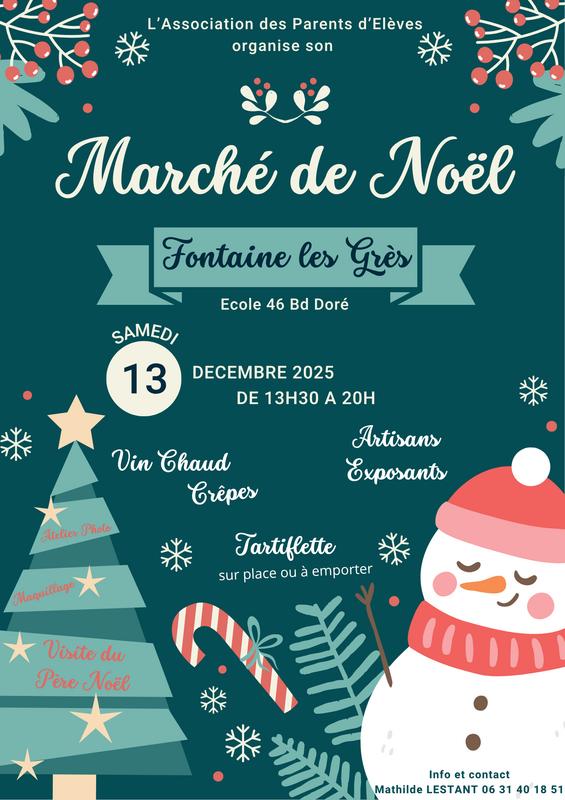 Marché de noël de l'association des parents d'élèves