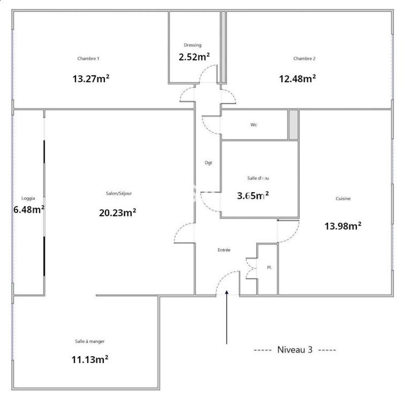 Appartement - 88 m² - 4 pièces