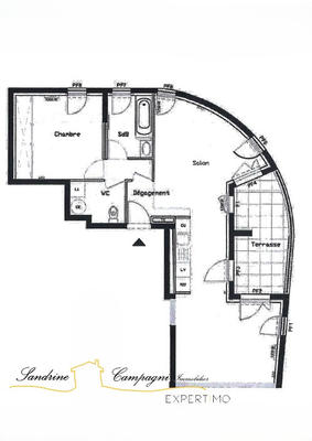 Appartement - 59 m² - 2 pièces