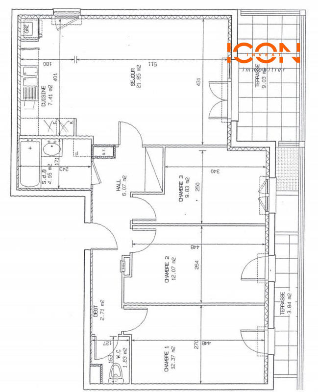 Appartement - 79 m² - 4 pièces