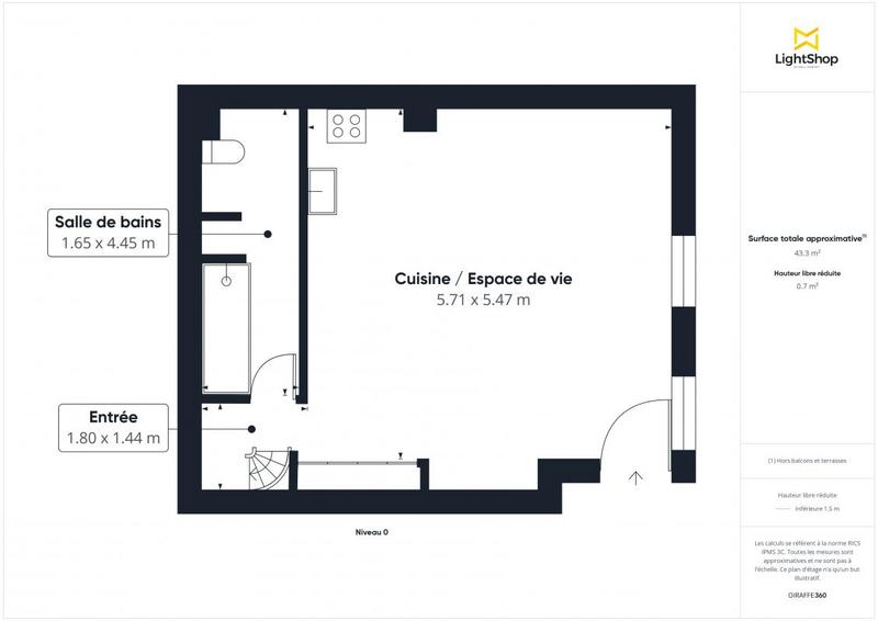 Appartement - 62 m² - 2 pièces