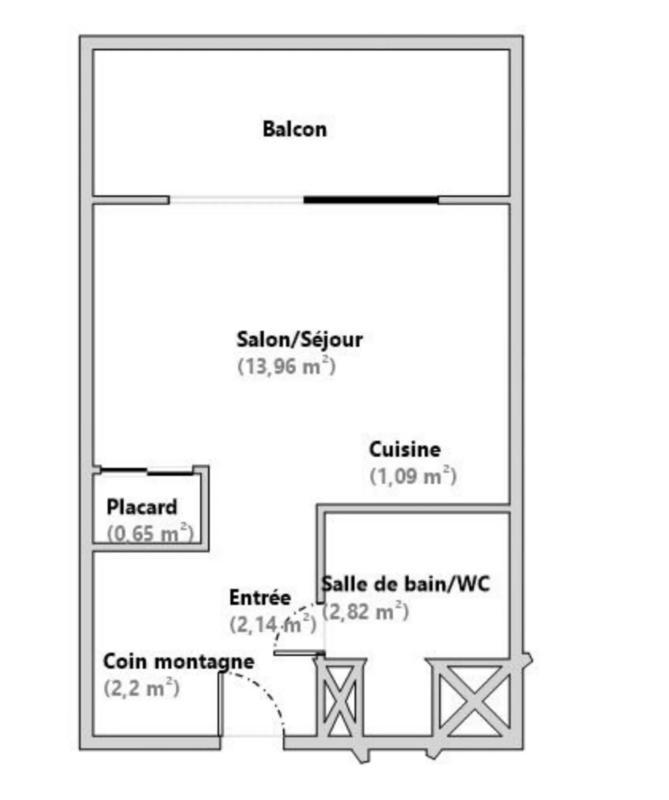 Studio - 23 m² - 1 pièce