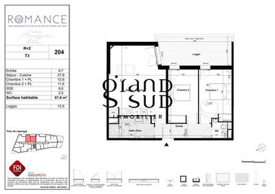 Appartement - 67 m² - 3 pièces