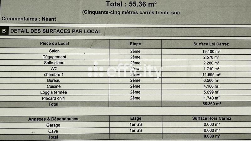 Appartement - 56 m² - 3 pièces