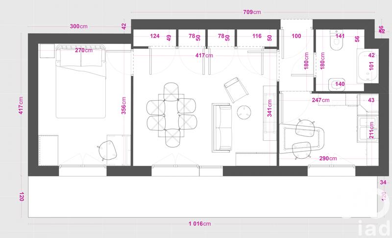 Appartement - 37 m² - 2 pièces