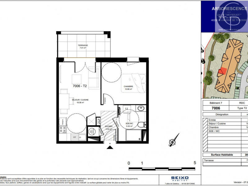 Appartement - 38 m² - 2 pièces
