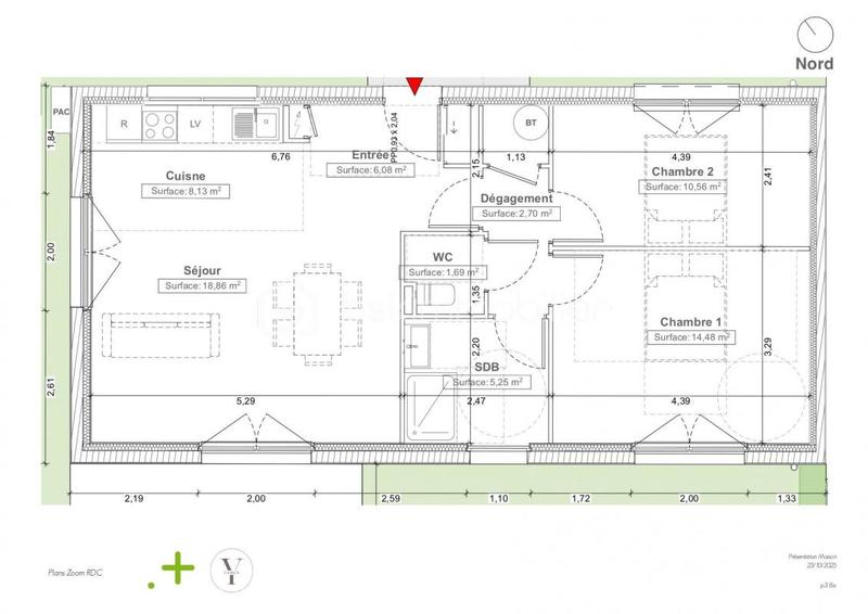 Maison - 65 m² - 3 pièces