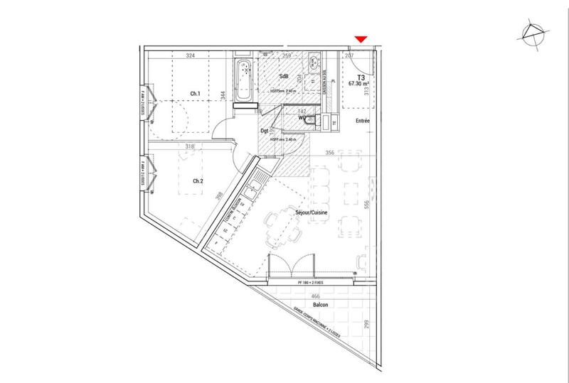 Appartement - 67 m² - 3 pièces